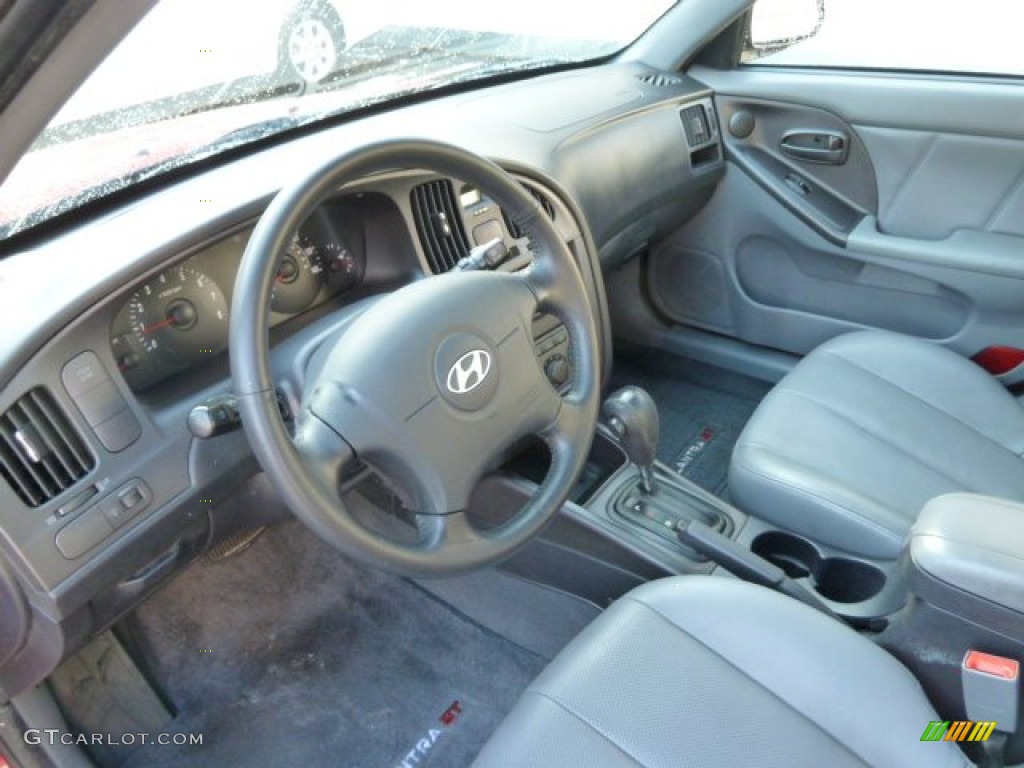 2004 Elantra GT Hatchback - Crimson Dark Red / Gray photo #15