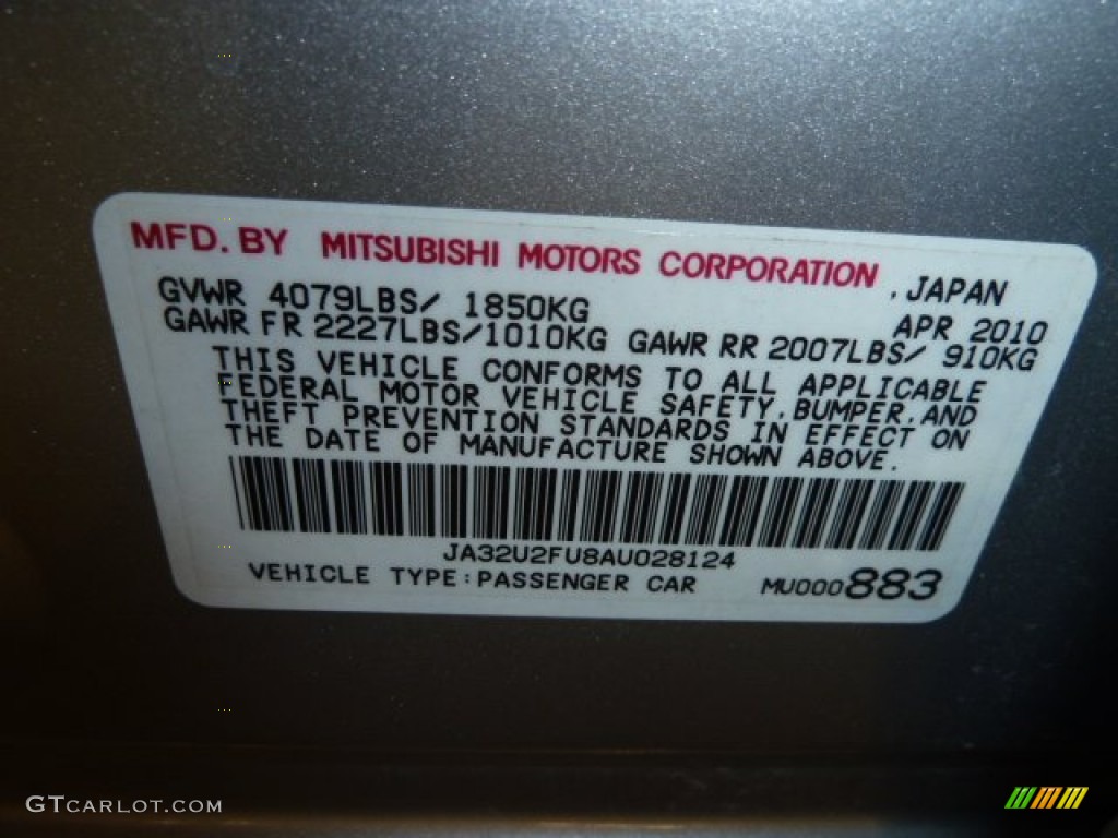 2010 Lancer ES - Apex Silver Metallic / Black photo #19