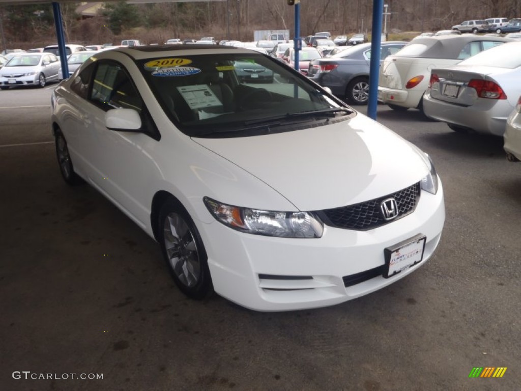 2010 Civic EX-L Coupe - Spectrum White Pearl / Gray photo #1