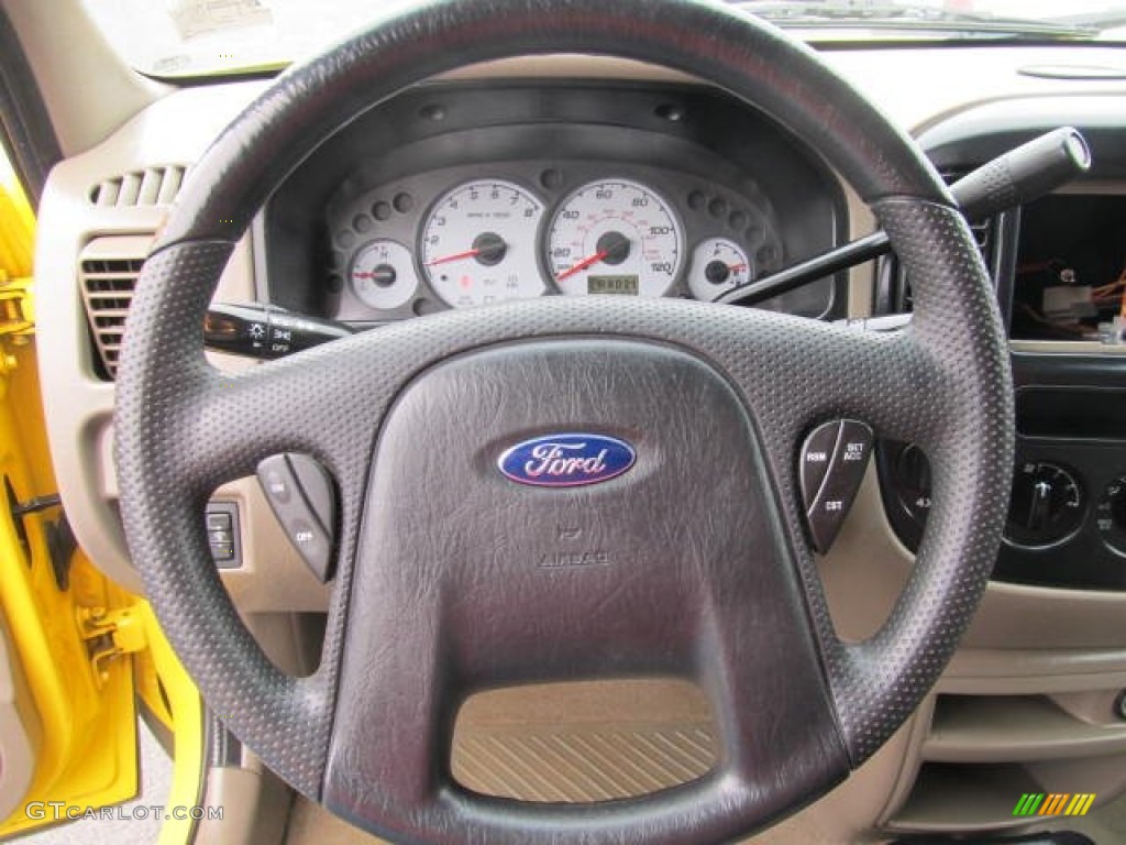 2002 Ford Escape XLT V6 4WD Medium Graphite Steering Wheel Photo #60841948