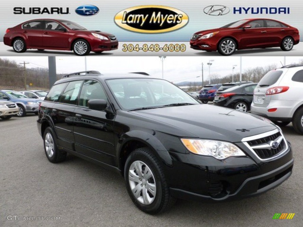 2009 Outback 2.5i Wagon - Obsidian Black Pearl / Off Black photo #1