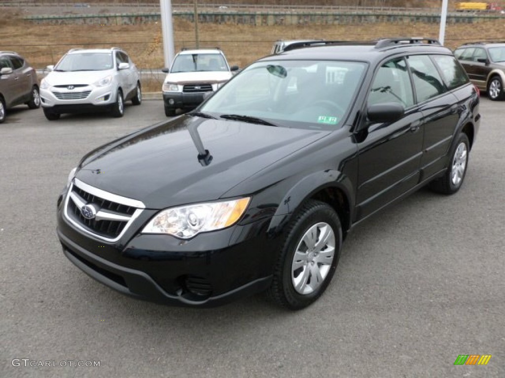 2009 Outback 2.5i Wagon - Obsidian Black Pearl / Off Black photo #3