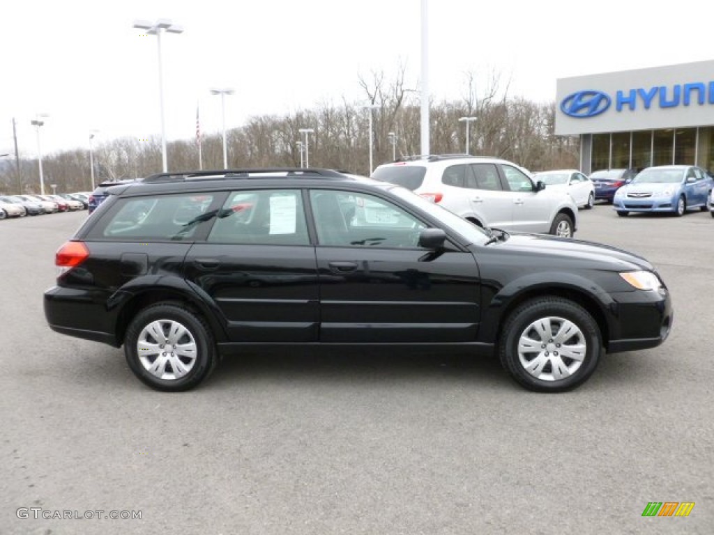 2009 Outback 2.5i Wagon - Obsidian Black Pearl / Off Black photo #8