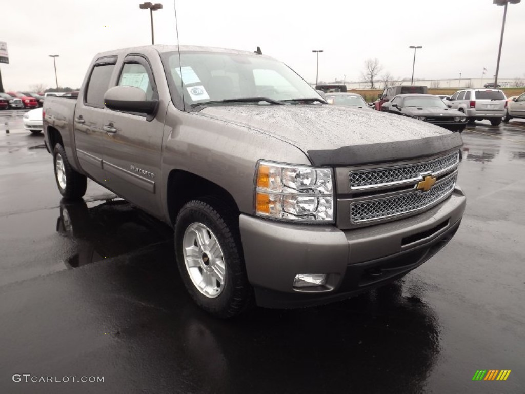 2012 Silverado 1500 LTZ Crew Cab 4x4 - Graystone Metallic / Light Titanium/Dark Titanium photo #3