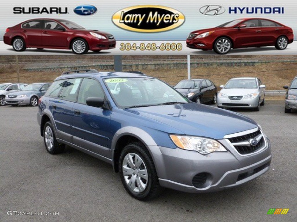 2009 Outback 2.5i Wagon - Newport Blue Pearl / Off Black photo #1