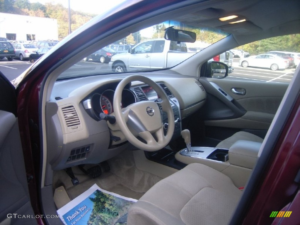 2009 Murano S AWD - Merlot Metallic / Beige photo #22