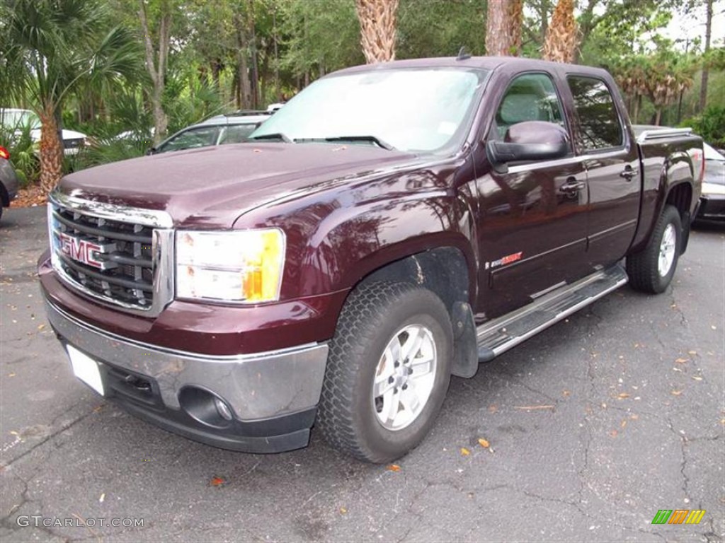 Dark Crimson Metallic 2008 GMC Sierra 1500 SLT Crew Cab 4x4 Exterior Photo #60847155