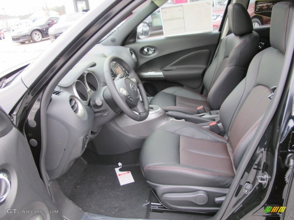 Black/Red Leather/Silver Trim Interior 2012 Nissan Juke SL Photo #60852180