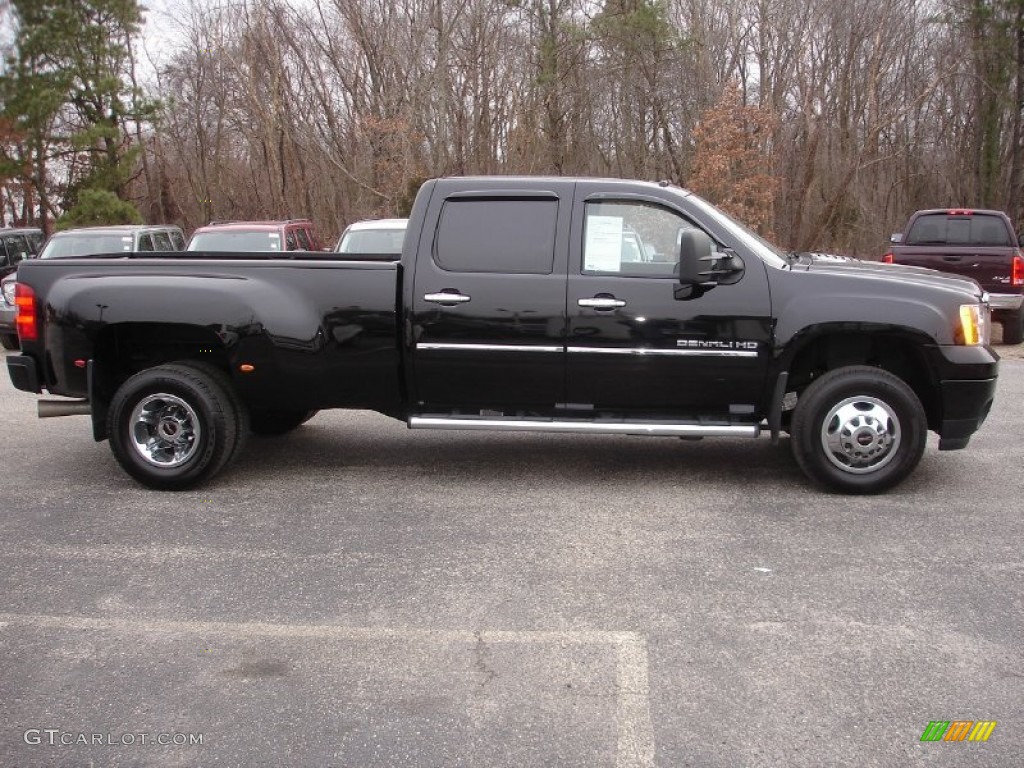 Onyx Black 2011 GMC Sierra 3500HD Denali Crew Cab 4x4 Dually Exterior Photo #60853689