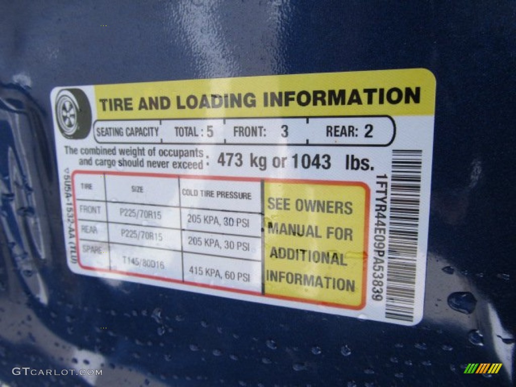 2009 Ford Ranger XLT SuperCab Info Tag Photo #60854431