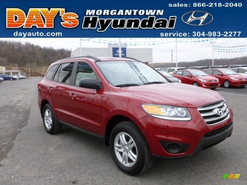 2012 Santa Fe GLS AWD - Sierra Red / Beige photo #1