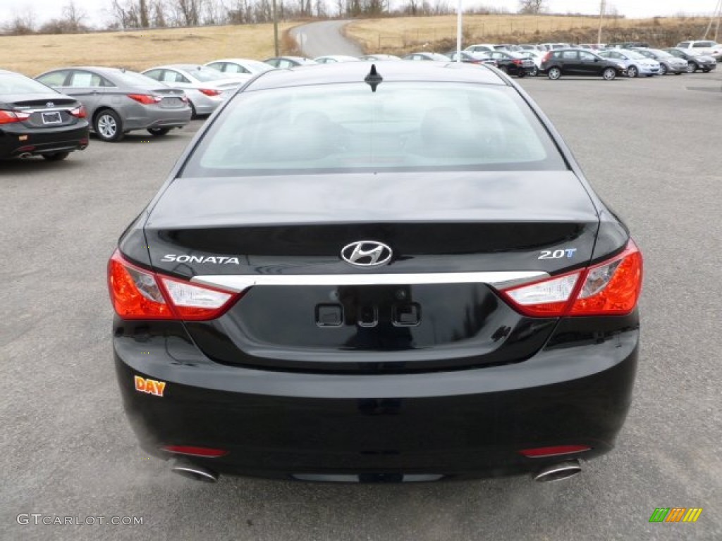 2012 Sonata SE 2.0T - Midnight Black / Black photo #6