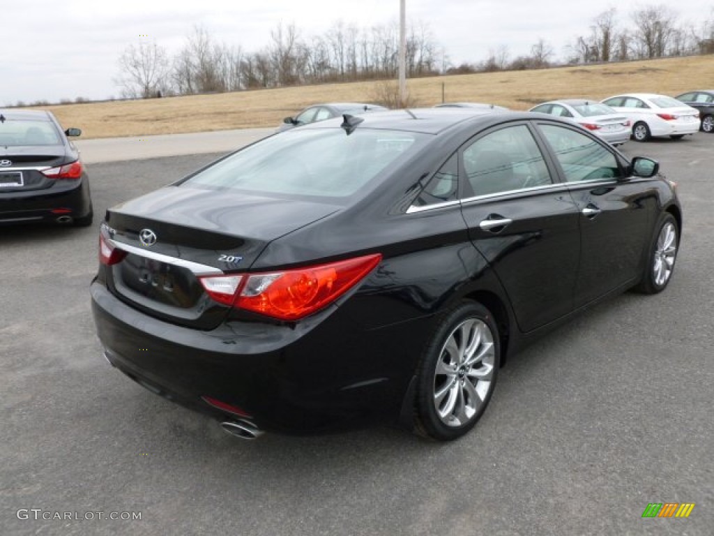 2012 Sonata SE 2.0T - Midnight Black / Black photo #7