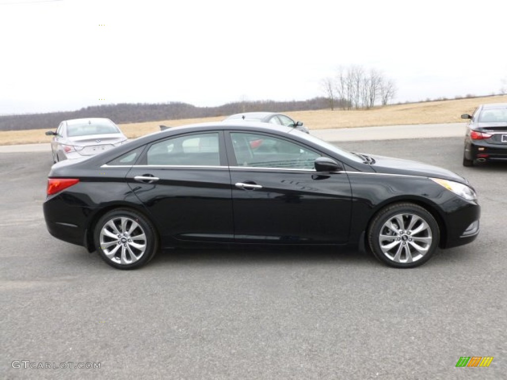 2012 Sonata SE 2.0T - Midnight Black / Black photo #8