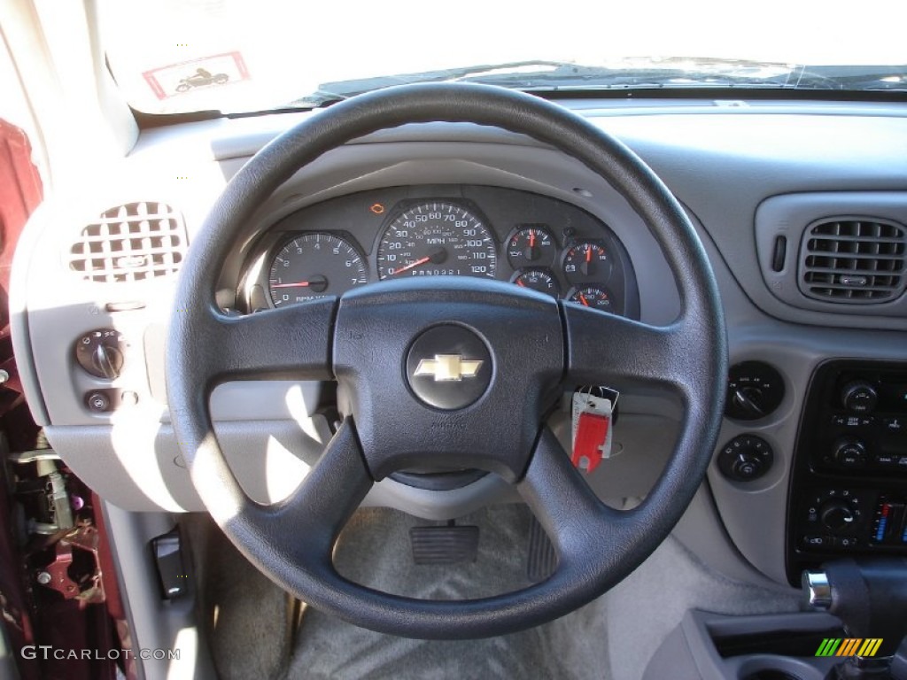 2006 Chevrolet TrailBlazer LT 4x4 Light Gray Steering Wheel Photo #60858069