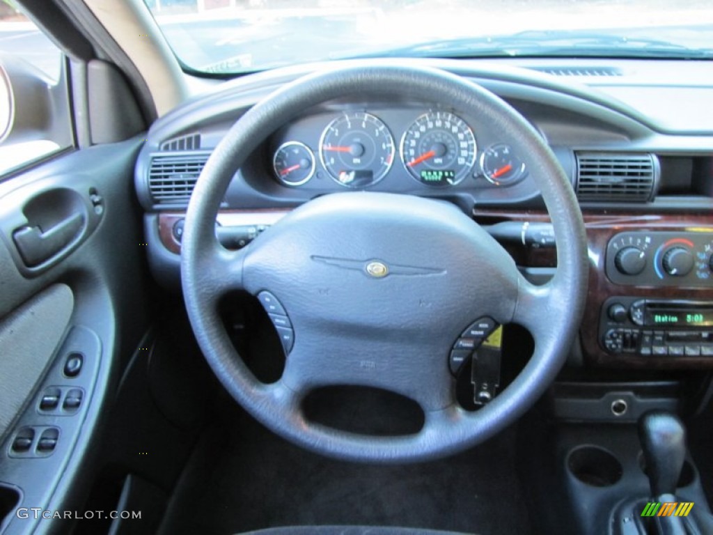 2002 Chrysler Sebring LX Sedan Dark Slate Gray Steering Wheel Photo #60858396