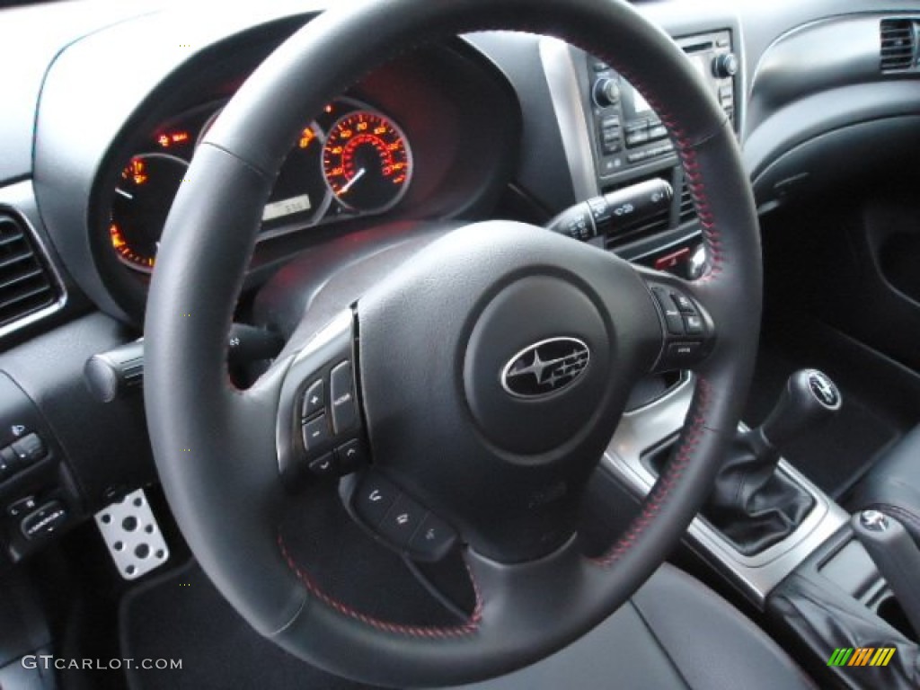 2011 Subaru Impreza WRX Limited Sedan Carbon Black Steering Wheel Photo #60859074