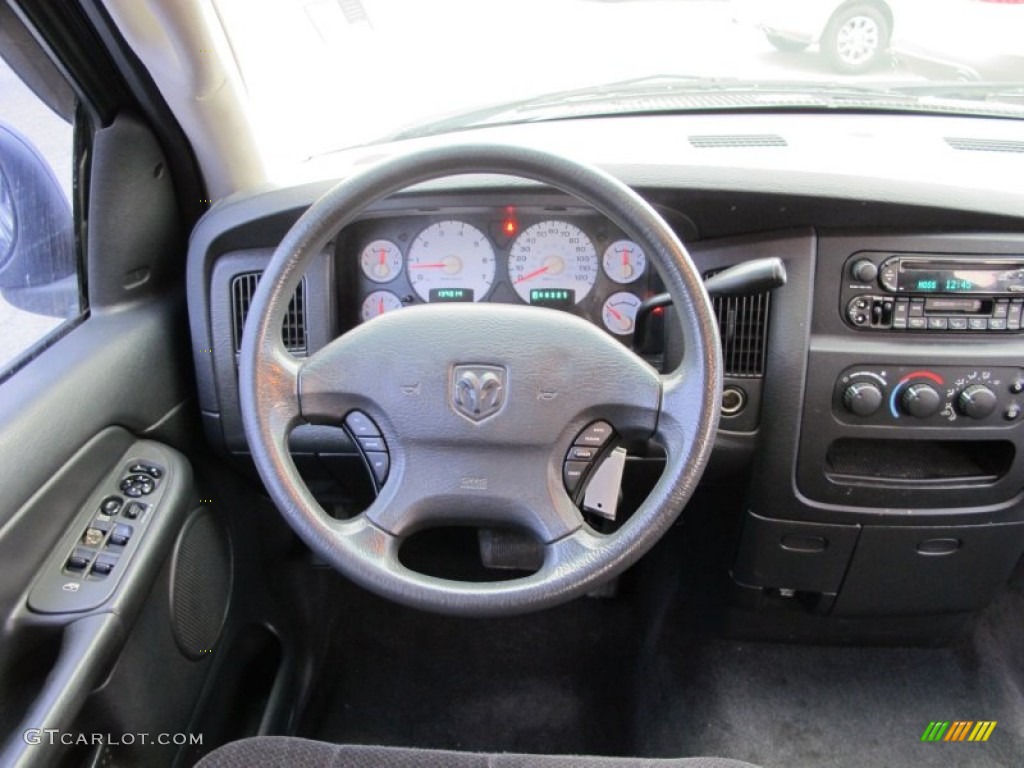 2003 Dodge Ram 1500 SLT Quad Cab Dark Slate Gray Steering Wheel Photo #60863451