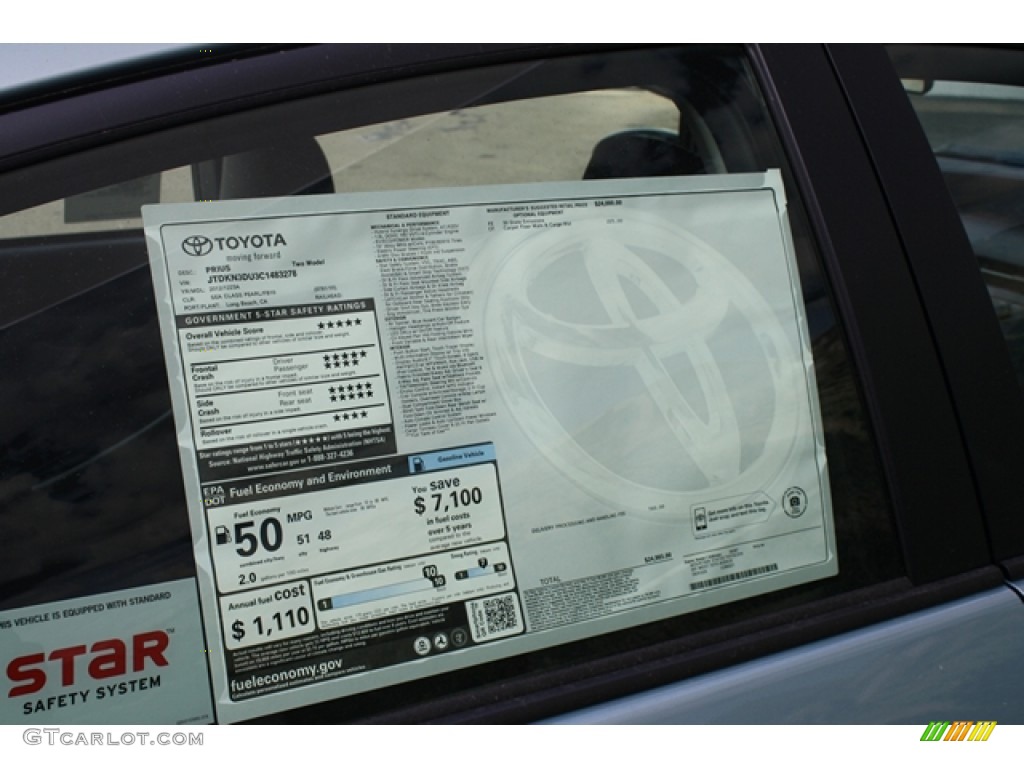 2012 Toyota Prius 3rd Gen Two Hybrid Window Sticker Photo #60863562