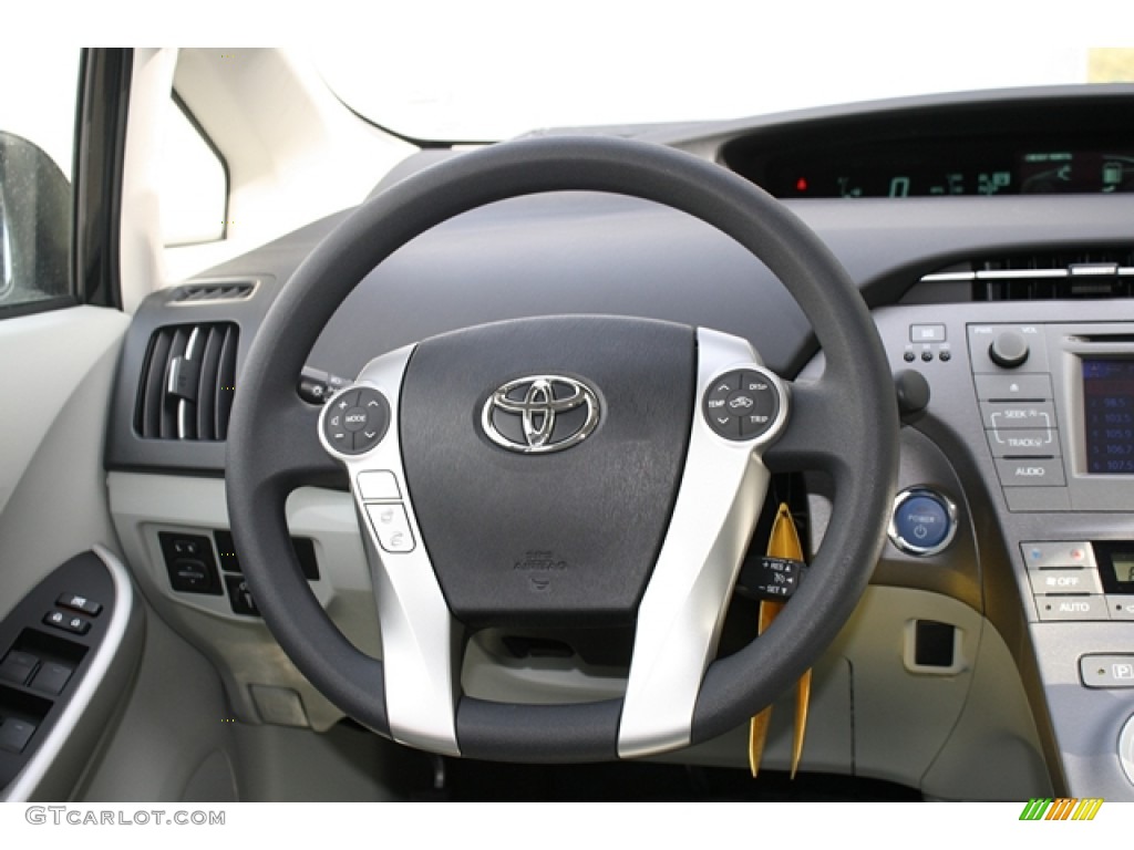 2012 Toyota Prius 3rd Gen Two Hybrid Misty Gray Steering Wheel Photo #60863820