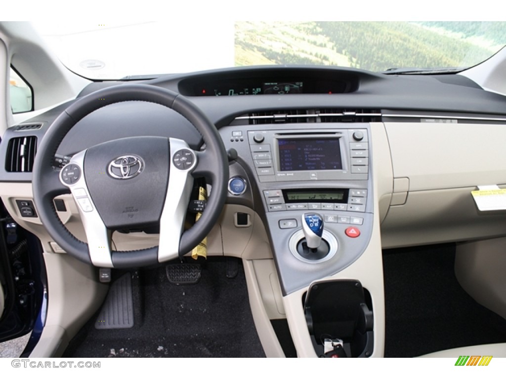 2012 Toyota Prius 3rd Gen Four Hybrid Bisque Dashboard Photo #60863955