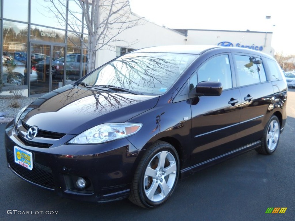 2007 MAZDA5 Touring - Dark Plum Mica / Black photo #1