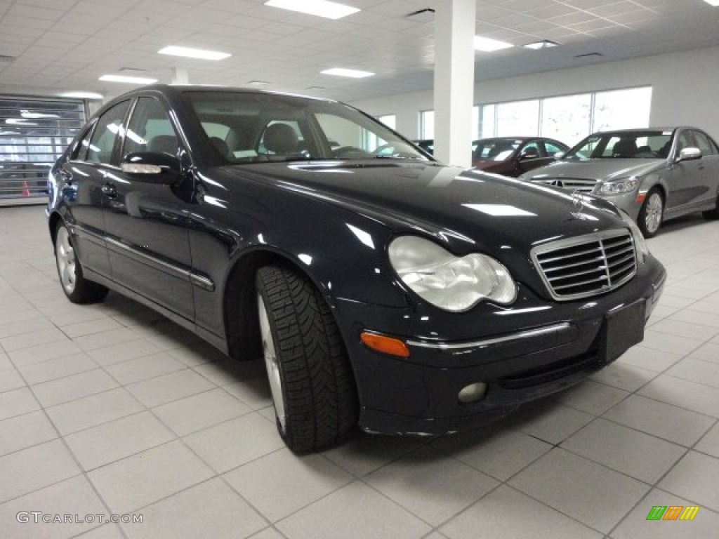 2004 C 230 Kompressor Sedan - Midnight Blue / Ash Grey photo #3