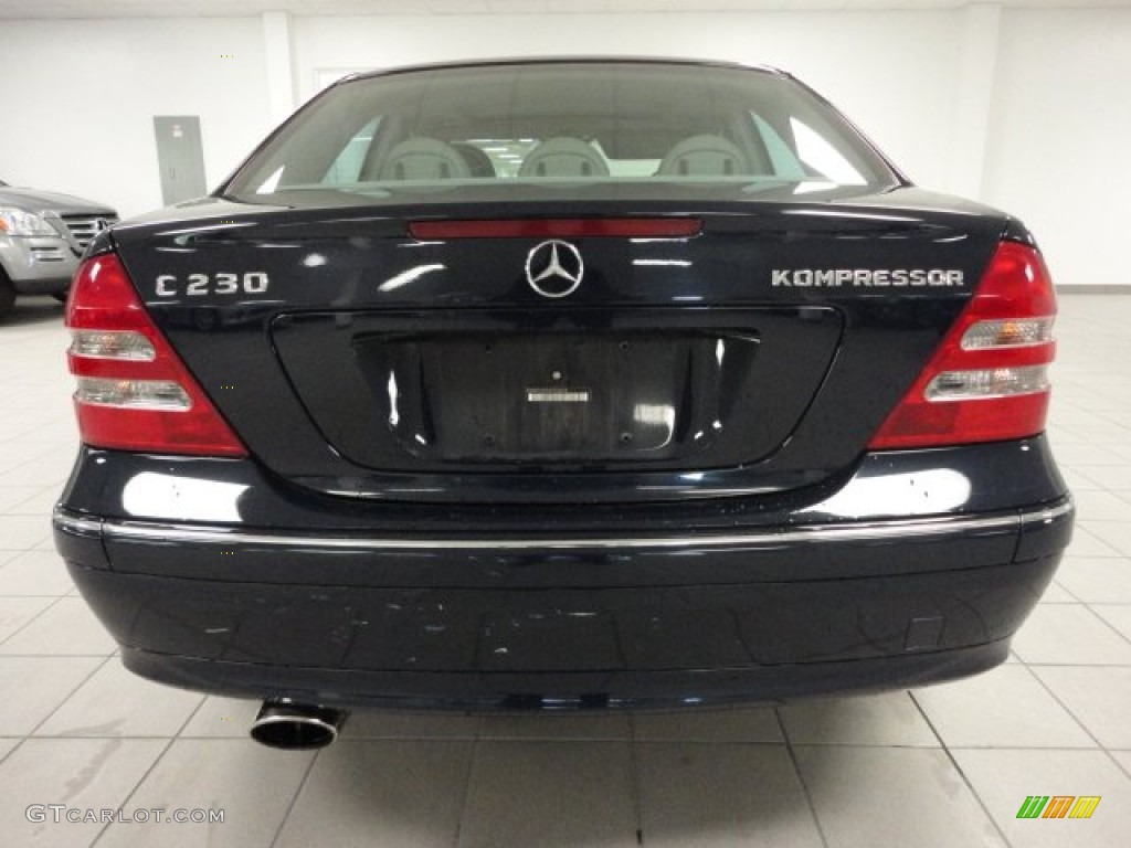 2004 C 230 Kompressor Sedan - Midnight Blue / Ash Grey photo #11