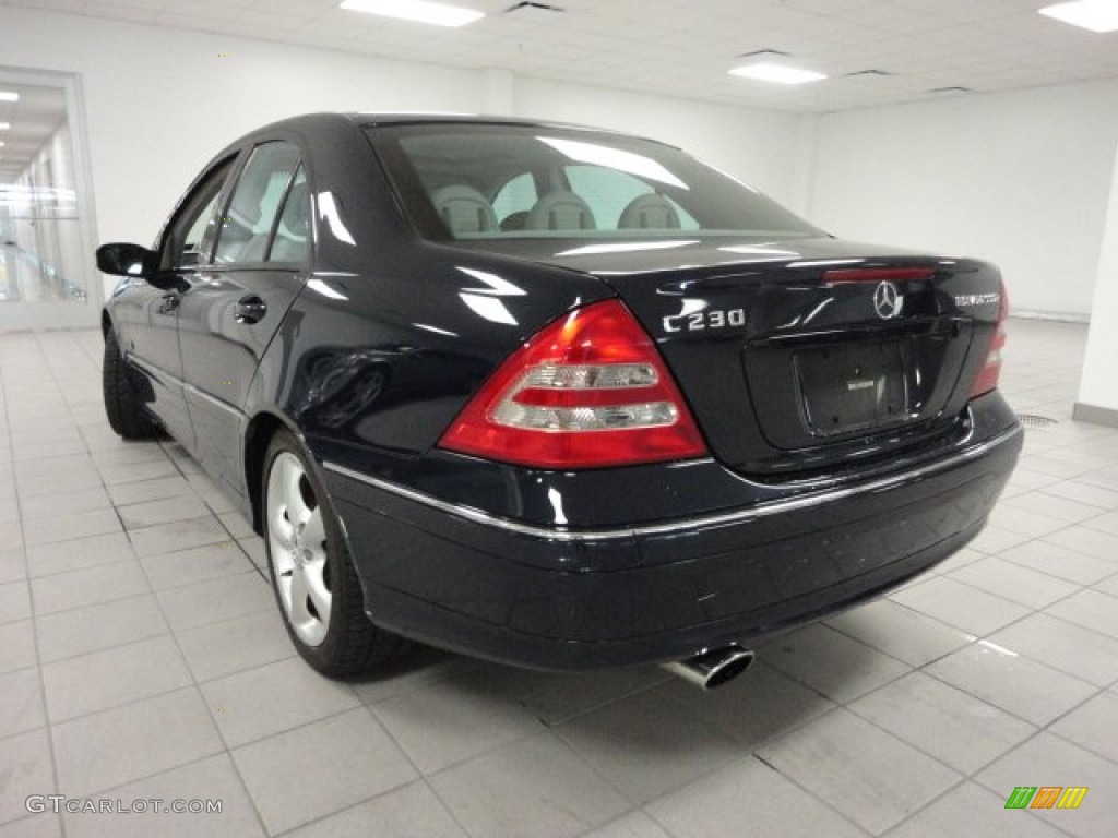 2004 C 230 Kompressor Sedan - Midnight Blue / Ash Grey photo #12