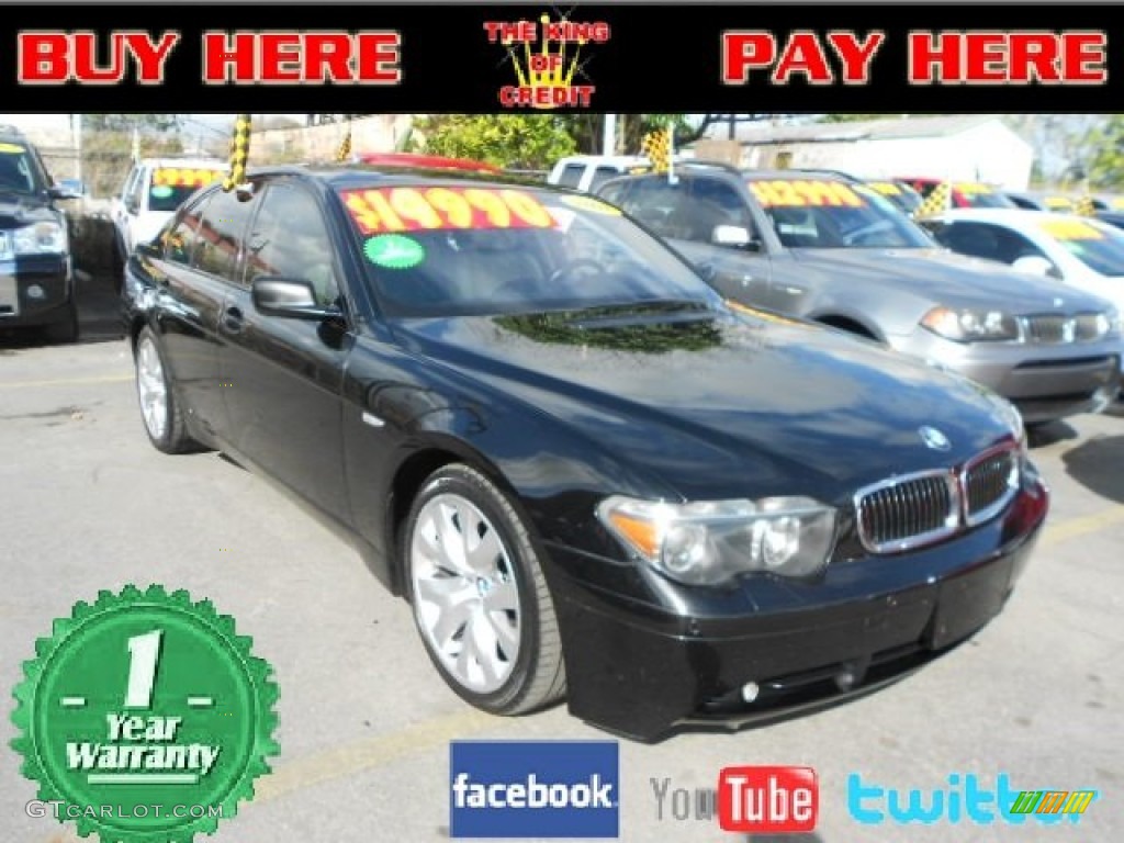 2003 7 Series 745i Sedan - Black Sapphire Metallic / Black/Natural Brown photo #1