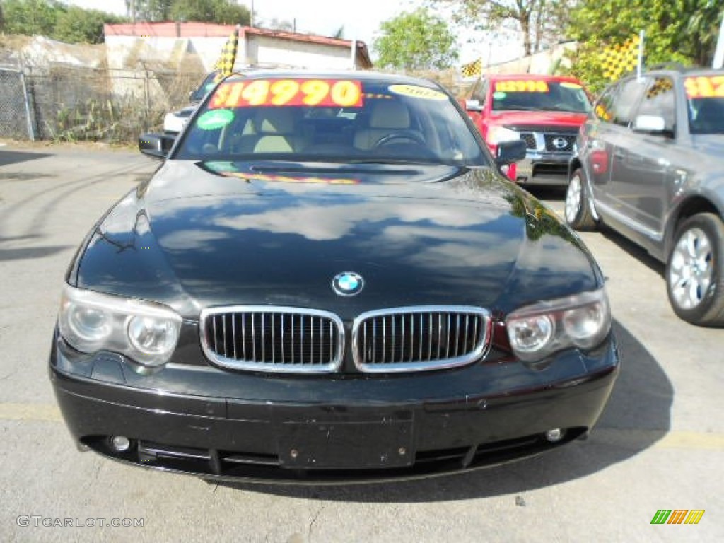 2003 7 Series 745i Sedan - Black Sapphire Metallic / Black/Natural Brown photo #2