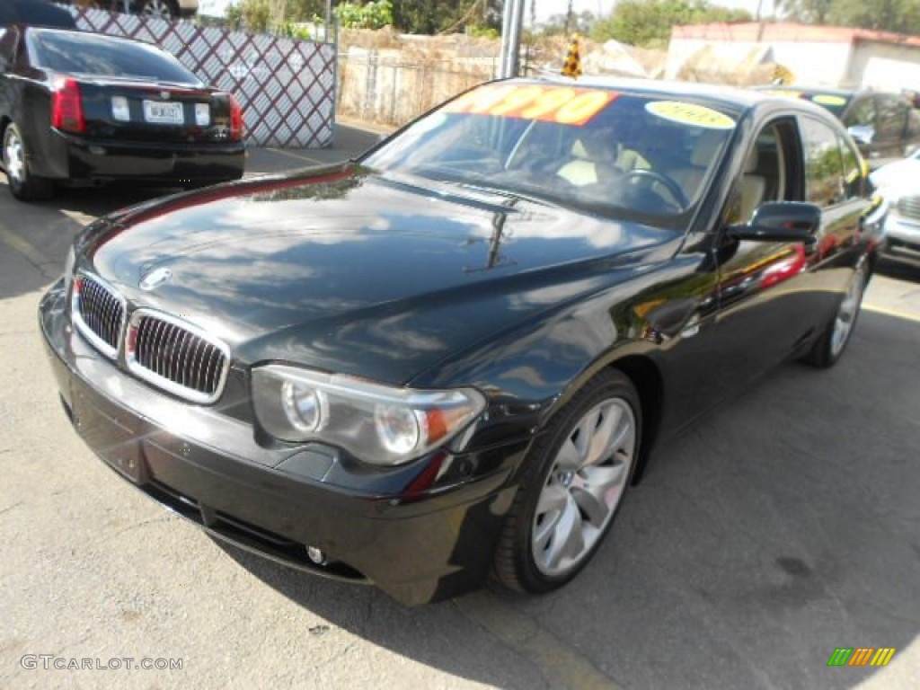 2003 7 Series 745i Sedan - Black Sapphire Metallic / Black/Natural Brown photo #3