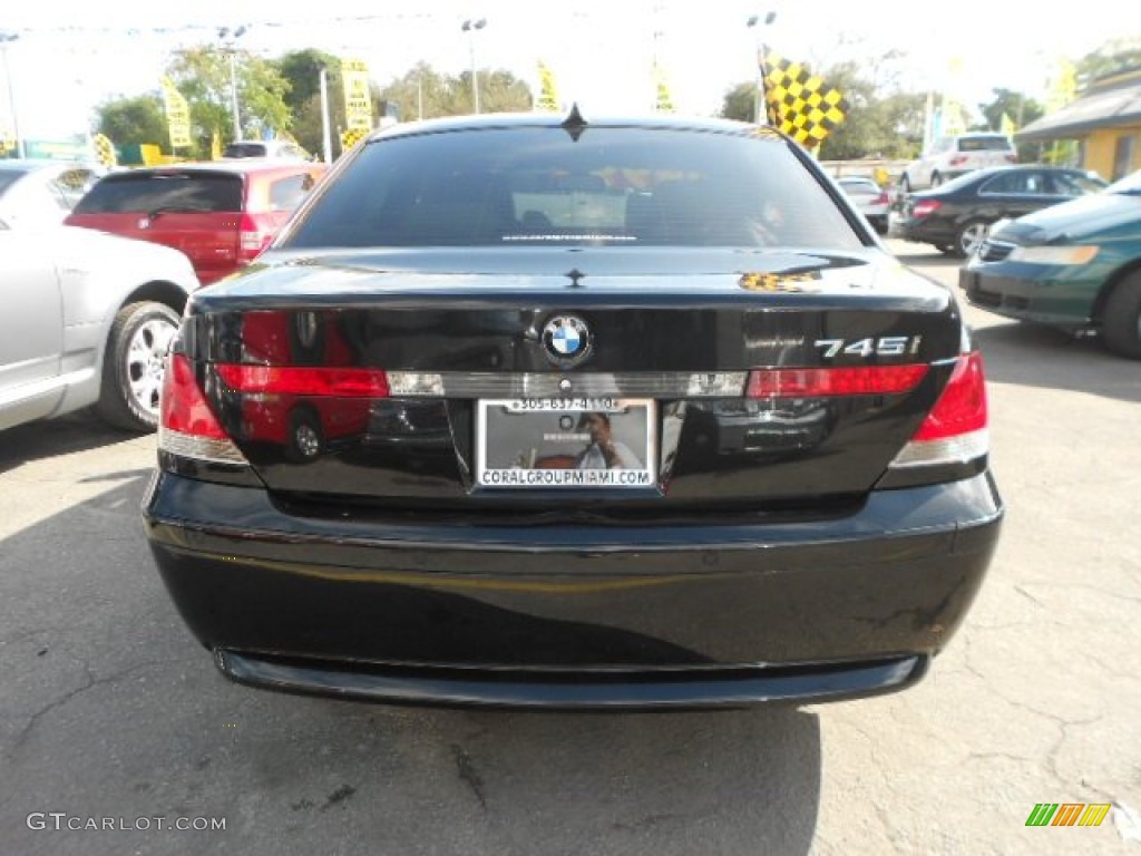 2003 7 Series 745i Sedan - Black Sapphire Metallic / Black/Natural Brown photo #5