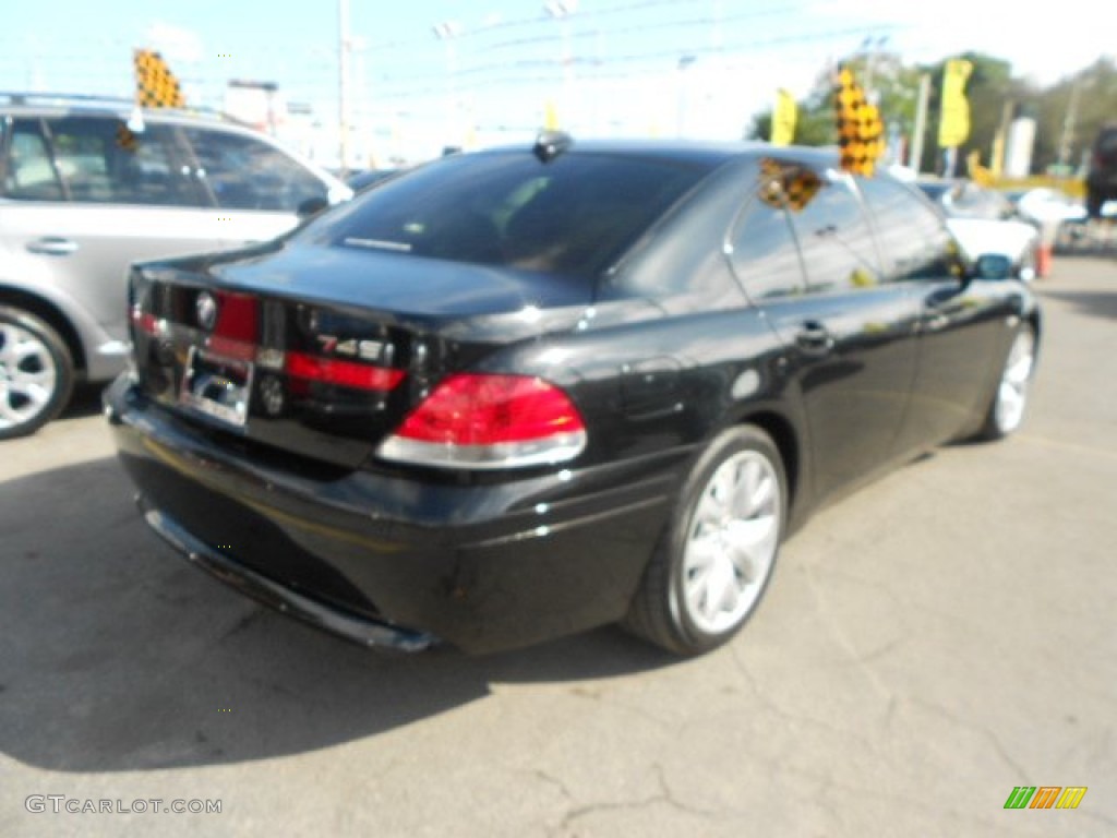 2003 7 Series 745i Sedan - Black Sapphire Metallic / Black/Natural Brown photo #8