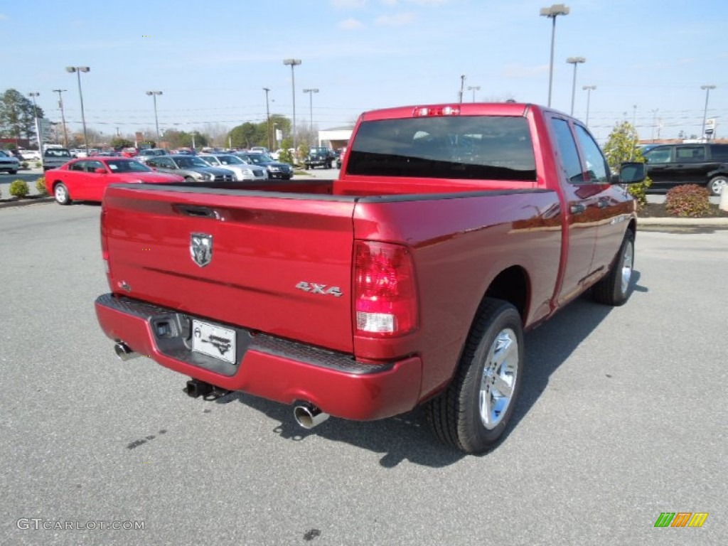 2012 Ram 1500 Express Quad Cab 4x4 - Deep Cherry Red Crystal Pearl / Dark Slate Gray/Medium Graystone photo #4