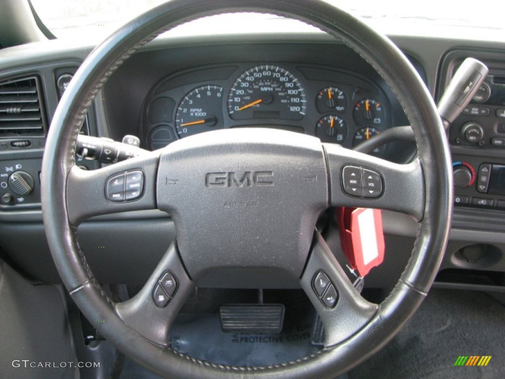 2005 GMC Sierra 1500 Z71 Extended Cab 4x4 Dark Pewter Steering Wheel Photo #60883443