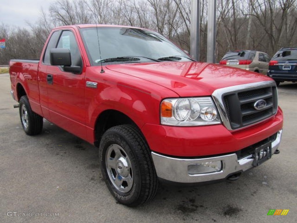 Bright Red 2004 Ford F150 XLT Regular Cab 4x4 Exterior Photo #60883744