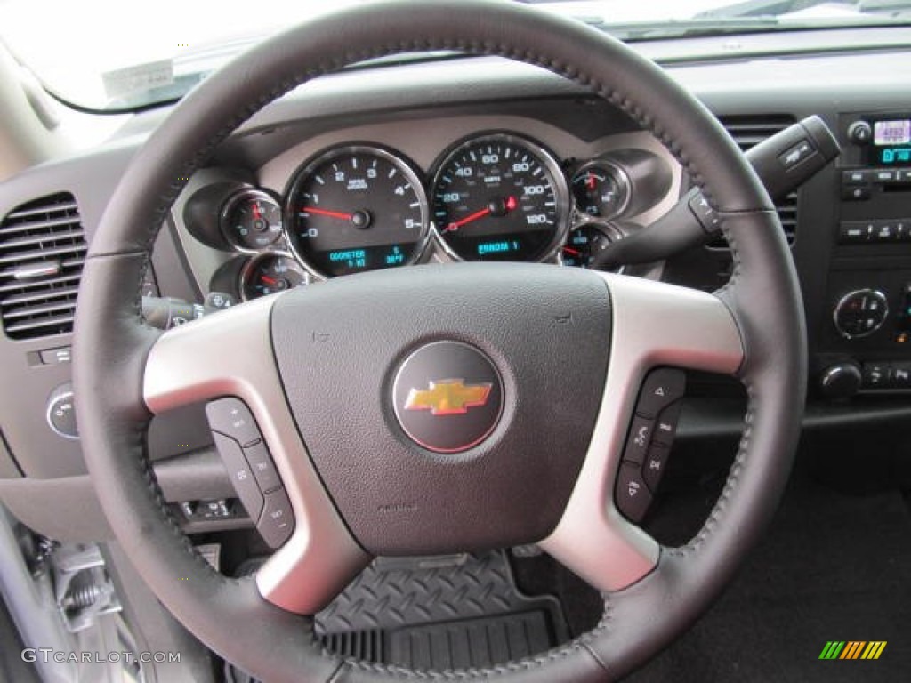 2012 Chevrolet Silverado 2500HD LT Extended Cab 4x4 Ebony Steering Wheel Photo #60884163