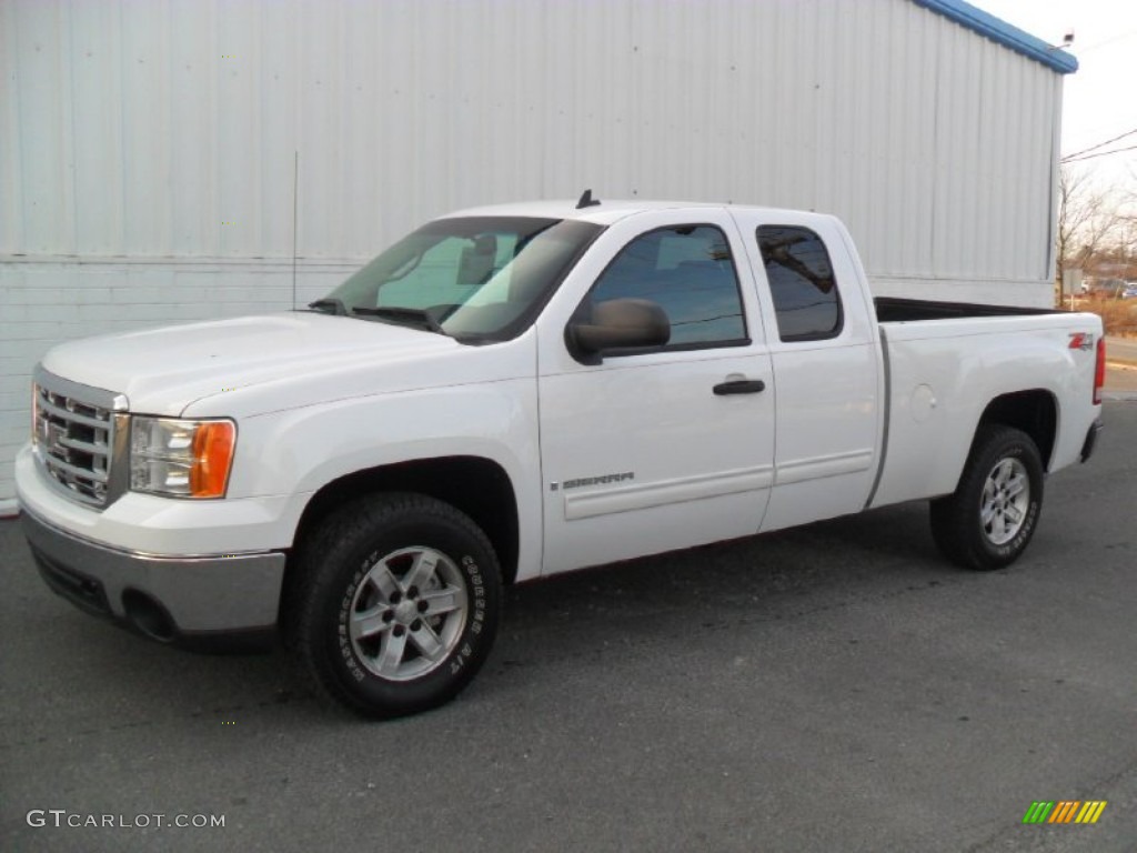 2008 Sierra 1500 SLE Extended Cab 4x4 - Summit White / Ebony photo #1