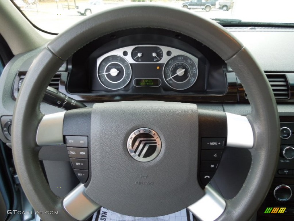 2008 Mercury Sable Premier Sedan Charcoal Black/Medium Light Stone Steering Wheel Photo #60885285