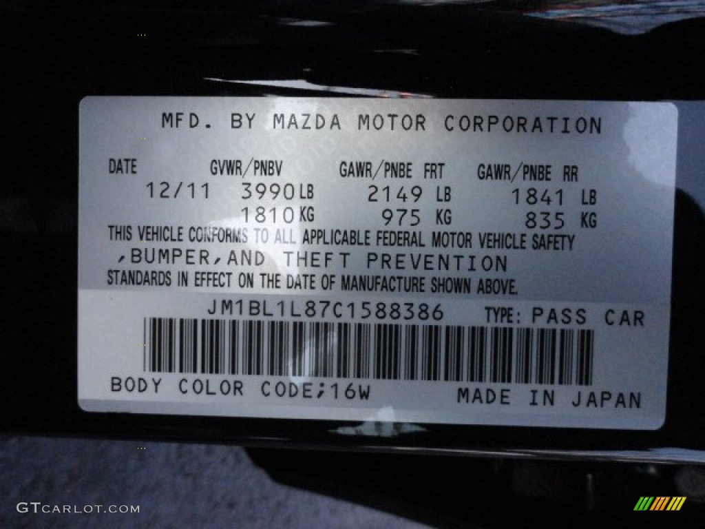 2012 Mazda MAZDA3 i Touring 5 Door Parts Photos