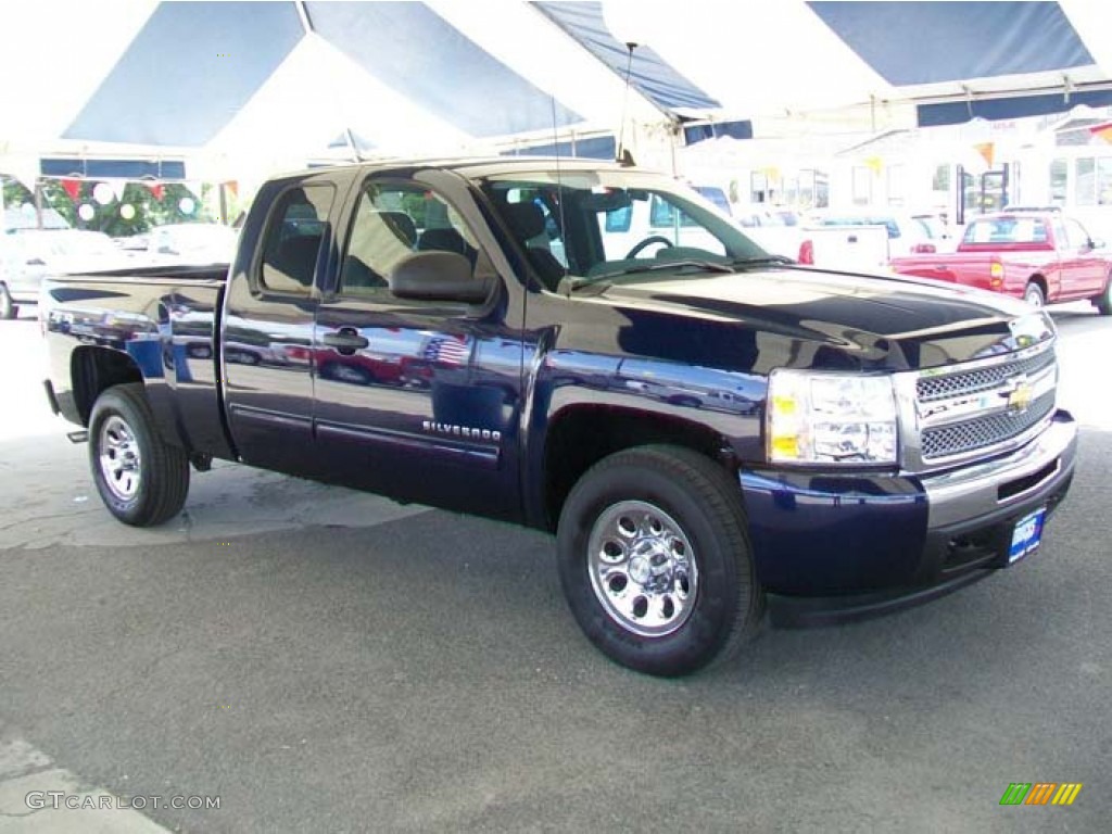 2010 Silverado 1500 LS Extended Cab 4x4 - Imperial Blue Metallic / Dark Titanium photo #1