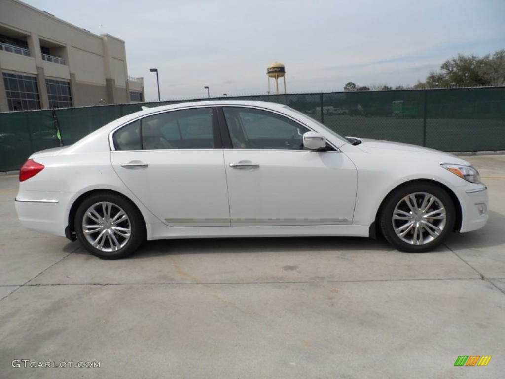 White Satin Pearl 2012 Hyundai Genesis 4.6 Sedan Exterior Photo #60895033