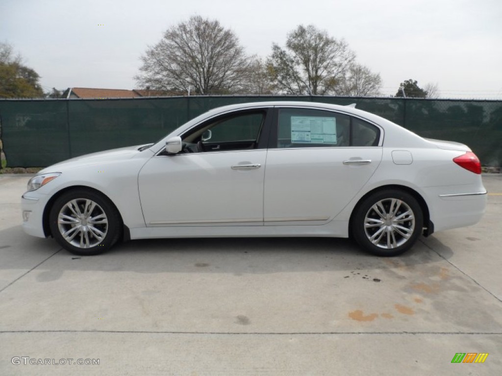 White Satin Pearl 2012 Hyundai Genesis 4.6 Sedan Exterior Photo #60895069