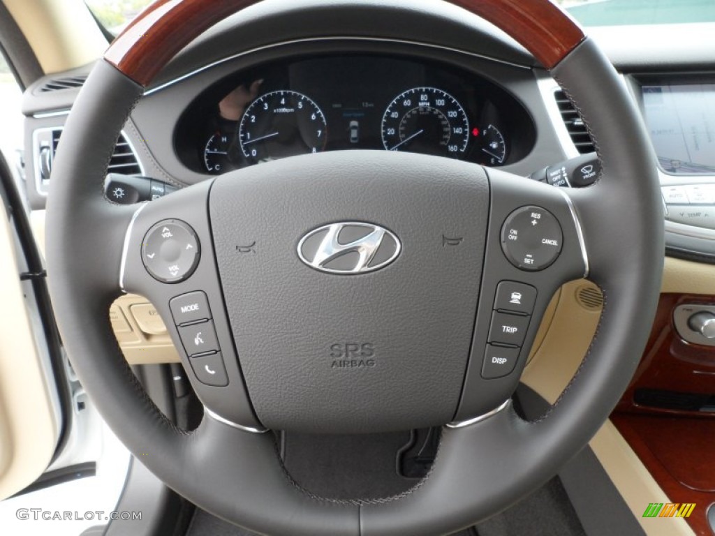 2012 Hyundai Genesis 4.6 Sedan Cashmere Steering Wheel Photo #60895321