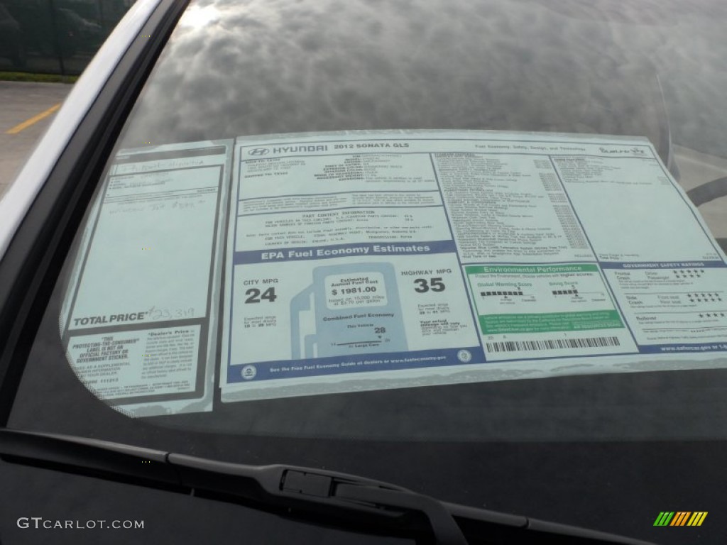 2012 Hyundai Sonata GLS Window Sticker Photo #60896287
