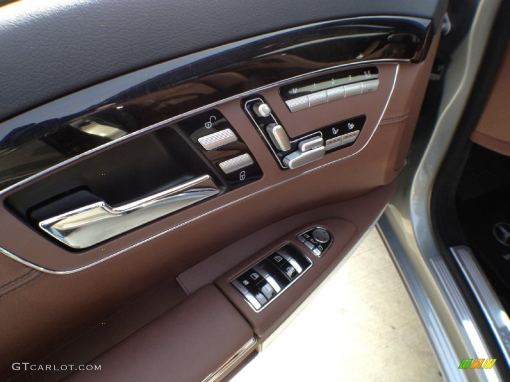 2012 Mercedes-Benz S 550 4Matic Sedan Black/Chestnut Brown Door Panel Photo #60896404