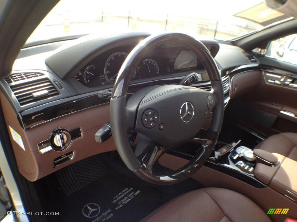 2012 Mercedes-Benz S 550 4Matic Sedan Black/Chestnut Brown Dashboard Photo #60896441