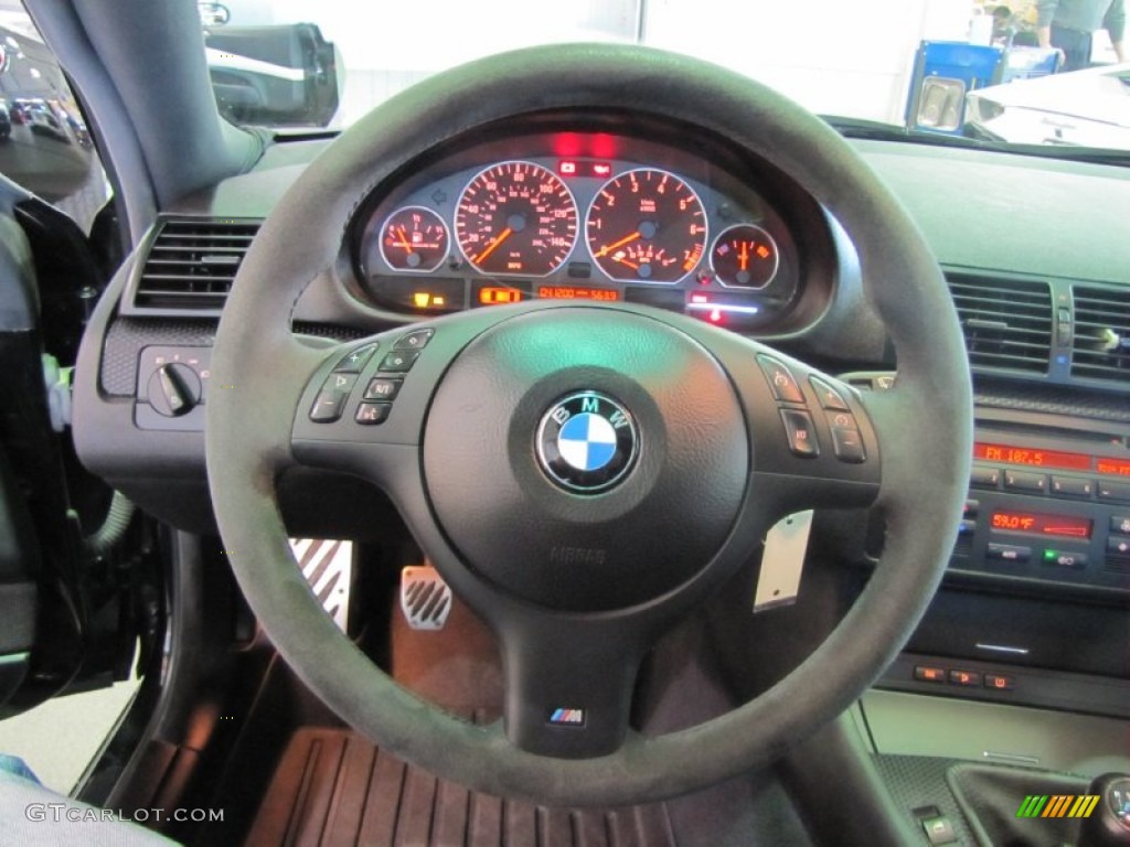 2006 BMW 3 Series 330i Coupe Black Steering Wheel Photo #60896916