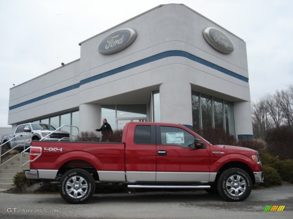 2012 F150 XLT SuperCab 4x4 - Red Candy Metallic / Steel Gray photo #1
